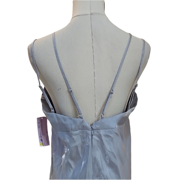 NEW‼️WILD FABLE WOMEN'S SILVER IRIDESCENT MAXI SLIP DRESS. - Picture 7 of 9